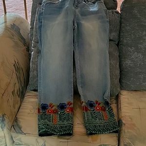 Desigual embellished bottom jeans